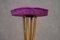 Round Brass and Velvet Violet Stools, 1970, Set of 2 5