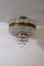 Large Empire Style Crystal Oval Ceiling Light, Italy, 1930s, Image 3