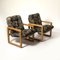 Bolek Chairs in Pine and Fabric, Poland, 1980s, Set of 2 1