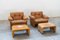 Model Coronado Armchairs with Poufs in Cognac by Tobia & Afra Scarpa for B&B Italia, 1970, Set of 4 6