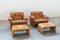 Model Coronado Armchairs with Poufs in Cognac by Tobia & Afra Scarpa for B&B Italia, 1970, Set of 4, Image 6
