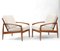 Mid-Century Teak Paper Knife Lounge Chairs by Kai Kristiansen for Magnus Olesen, 1960s, Set of 2 1