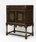 Gothic Revival Arts and Crafts Oak and Polychrome Cabinet, 1920s 1