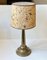 Vintage Scandinavian Brass Table Lamp with Cork Shade, 1950s, Image 1