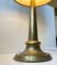 Vintage Scandinavian Brass Table Lamp with Cork Shade, 1950s 3