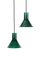 Mini-P&T Hanging Lamps in Green Glass by Michael Bang for Holmegaard, 1970s, Set of 2 1