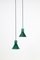 Mini-P&T Hanging Lamps in Green Glass by Michael Bang for Holmegaard, 1970s, Set of 2 5