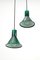 Mini-P&T Hanging Lamps in Green Glass by Michael Bang for Holmegaard, 1970s, Set of 2, Image 2