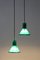 Lampade a sospensione Mini-P&T in vetro verde di Michael Bang per Holmegaard, anni '70, set di 2, Immagine 4