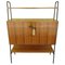 Étagère Mid-Century en Bois et Métal Noir, Italie, 1950s 1