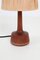 Teak Table Lamp with Papercord Shade, 1950s 4
