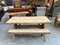 Oak Farmhouse Table and Benches, 1950s, Set of 3, Image 1