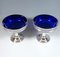 Art Nouveau Silver Centerpiece with Blue Glass Inserts, France, 1905, Set of 3 5