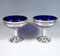 Art Nouveau Silver Centerpiece with Blue Glass Inserts, France, 1905, Set of 3, Image 4