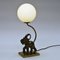 Swedish Art Deco Elephant Table Lamp with Opaline Glass Shade, 1930s, Image 2