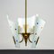 Lámpara de araña Art Déco de vidrio y latón, Imagen 7