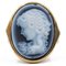Vintage 14K Yellow Gold Ring with Cameo on Agate, 1970s 1