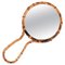 Mid-Century Curved Rattan Hand or Wall Mirror, 1960s, Image 1