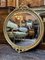 Espejo ovalado grande de madera dorada, Imagen 1