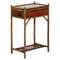 Antique English Bamboo Sewing Side Table, 1910 1