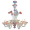 Vintage Venetian Light Blue and Pink Chandelier, 1950s 1