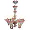 Vintage Light Blue and Pink Venetian Chandelier, 1950s, Image 1