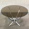 Round Dining Table in Smoked Glass with Brushed Aluminum Base 5