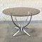 Round Dining Table in Smoked Glass with Brushed Aluminum Base 1