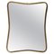 Kleiner Spiegel mit Messingrahmen im Stil von Gio Ponti, Italien, 1950er 1