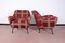 Mid-Century Italian Red Checked Satin Armchairs by Osvaldo Borsani, 1950s, Set of 2 4