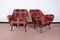 Mid-Century Italian Red Checked Satin Armchairs by Osvaldo Borsani, 1950s, Set of 2 3
