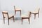 Mid-Century Wood and Cream Fabric Chairs from ISA Bergamo, Italy, 1960s, Set of 4, Image 3
