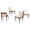 Mid-Century Wood and Cream Fabric Chairs from ISA Bergamo, Italy, 1960s, Set of 4 1