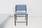 Mid-Century Wood and Blue Fabric Chairs by Ezio Minotti Italy, 1950s-1960s, Set of 6, Image 5