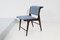 Mid-Century Stühle aus Holz & Blauem Stoff von Ezio Minotti Italy, 1950er-1960er, 6 . Set 6