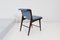 Mid-Century Wood and Blue Fabric Chairs by Ezio Minotti Italy, 1950s-1960s, Set of 6 10