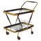 Mid-Century Brass, Glass and Dark Wood Bar Cart by Cesare Lacca, Italy, 1960s, Image 1