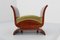 Banco Mid-Century de madera curvada y terciopelo verde de Osvaldo Borsani, Italia, años 40, Imagen 6