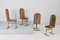 Mid-Century Brass and Suede Chairs from Fratelli Turri Milano, Italy, 1970, Set of 4 3