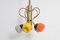 Mid-Century Coloured Glass and Brass Chandelier from Stilnovo, Italy, 1950s, Image 7