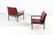 Mid-Century Skai, Metal and Teak Lounge Chairs attributed to George Coslin for 3V Arredamenti Padova, Italy, 1960s, Set of 2 4