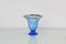 Mid-Century Vase aus Aquamaringlas & Silber, Italien, 1950er 2