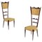 Mid-Century High Espalier Chairs in the style of Gio Ponti, Italy, 1950s, Set of 2 1