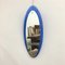 Mid-Century Italian Blue Oval Mirror from Fontana Arte, 1960s 2