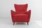 Mid-Century Giò Ponti Style Red Fabric Chair, 1950s 12