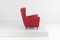 Mid-Century Giò Ponti Style Red Fabric Chair, 1950s, Image 3