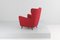 Mid-Century Giò Ponti Style Red Fabric Chair, 1950s 6