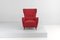 Mid-Century Giò Ponti Style Red Fabric Chair, 1950s 9