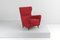 Mid-Century Giò Ponti Style Red Fabric Chair, 1950s 2