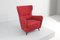 Mid-Century Giò Ponti Style Red Fabric Chair, 1950s 11